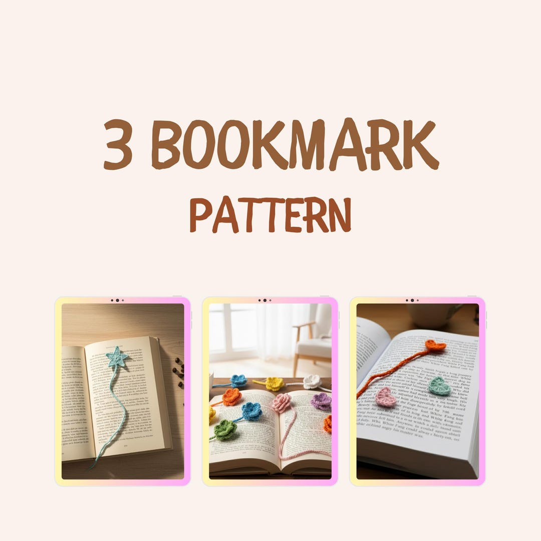 3 Crochet Bookmark Patterns PDF | Easy Beginner Bookmarks | Crochet ...