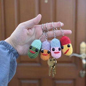 Crochet Pill Keychain Pattern: Amigurumi Capsule Toy (Digital Download)