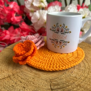 Crochet Flower Rose Coaster Patterns Crochet Patterns Crochet Coaster Crochet Flower Pattern Crochet Rose Pattern Coaster Pattern Home Decor