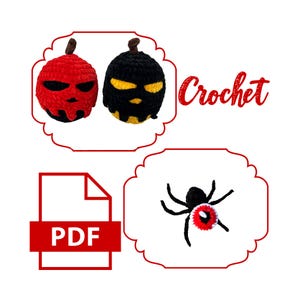 Poisoned Apple and Eye Spider Crochet patterns amigurumi crochet patterns plushie poisoned apple eye patterns spider patterns halloween
