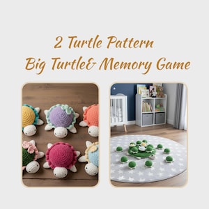2 Schildkröten Häkelanleitung: Große Schildkröte und Legespiel (PDF)
