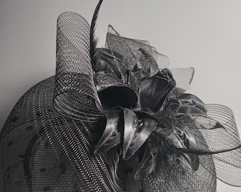 Black  fascinator