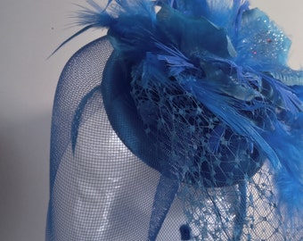 Royal blue fascinator