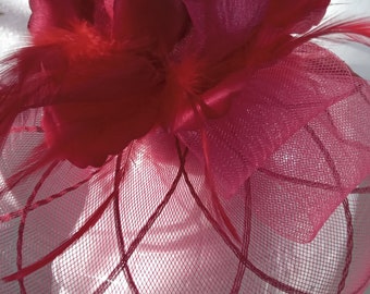 Burgundy fascinator