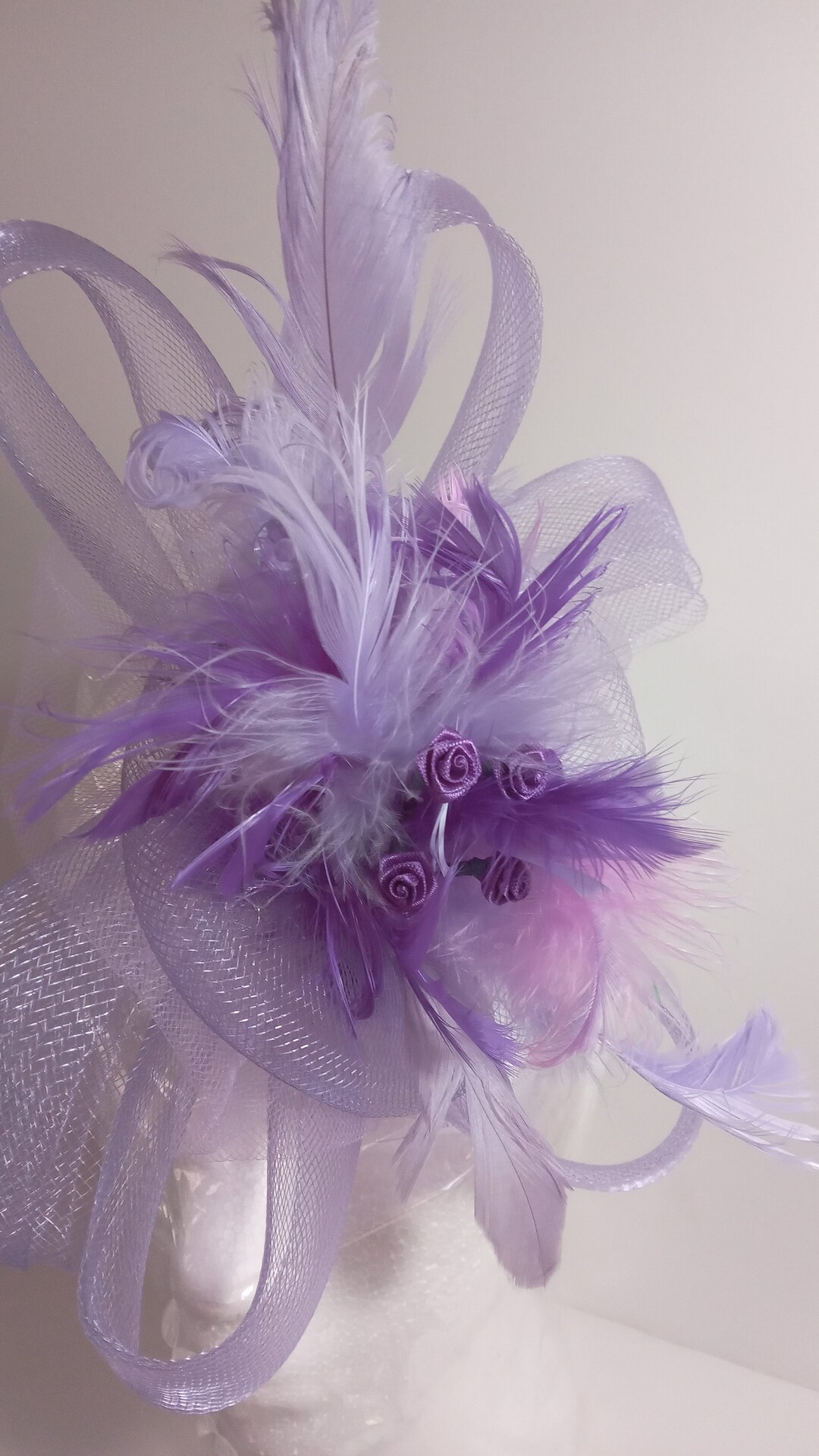 Lavender Fascinator – Luxe Crystal Oval Design