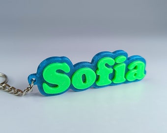 Personalised Name Keyring Keychain 3D printed