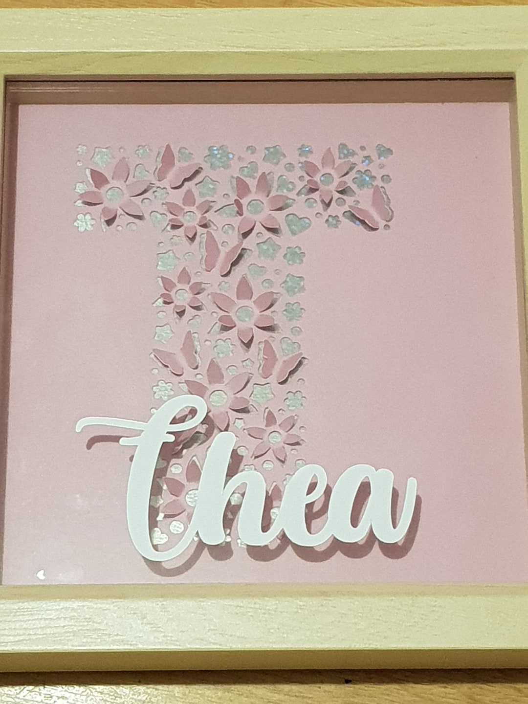 Personalised Flower/butterfly Pop up Box Frame Etsy