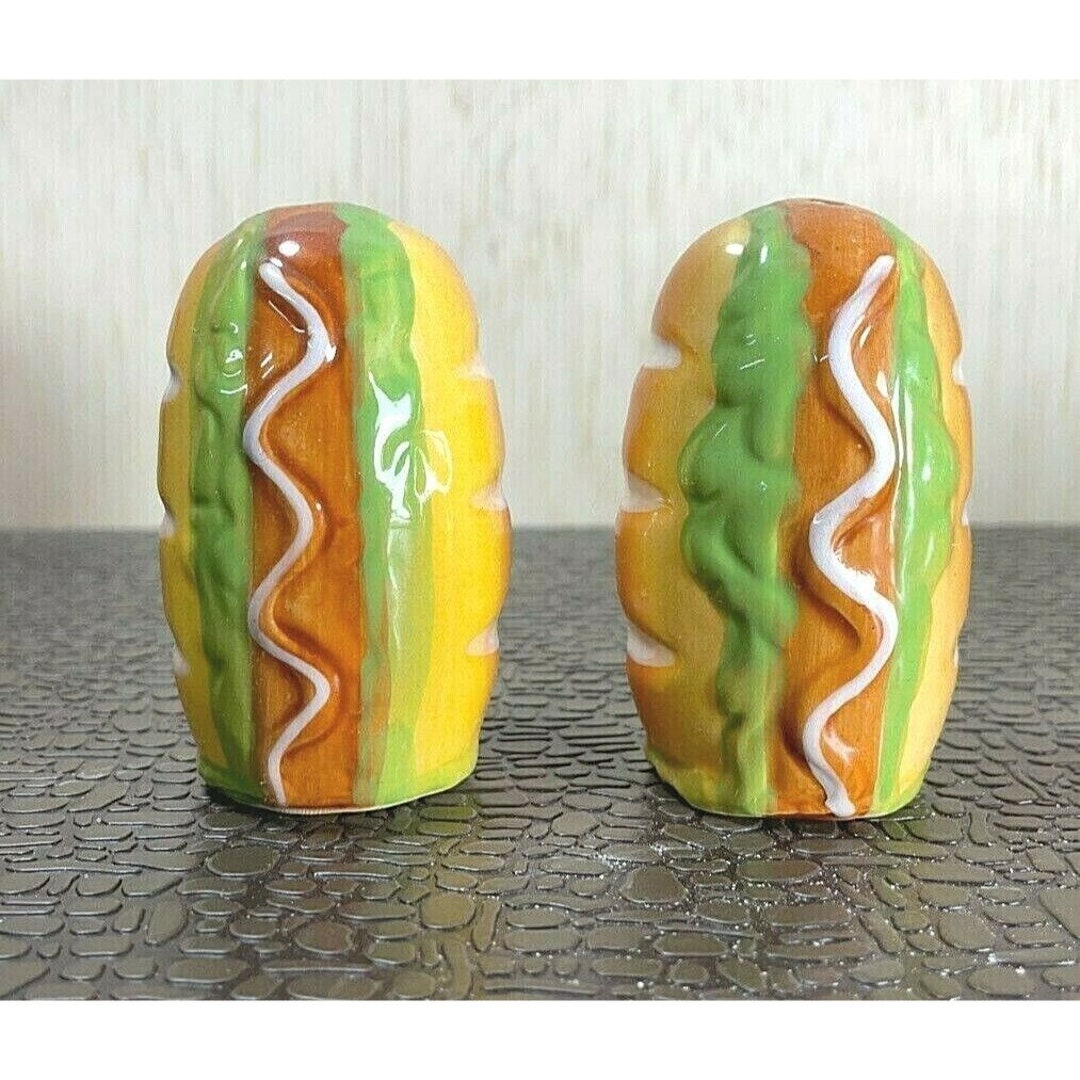 Vintage Ceramic Hot Dog Salt and Pepper Shaker Etsy