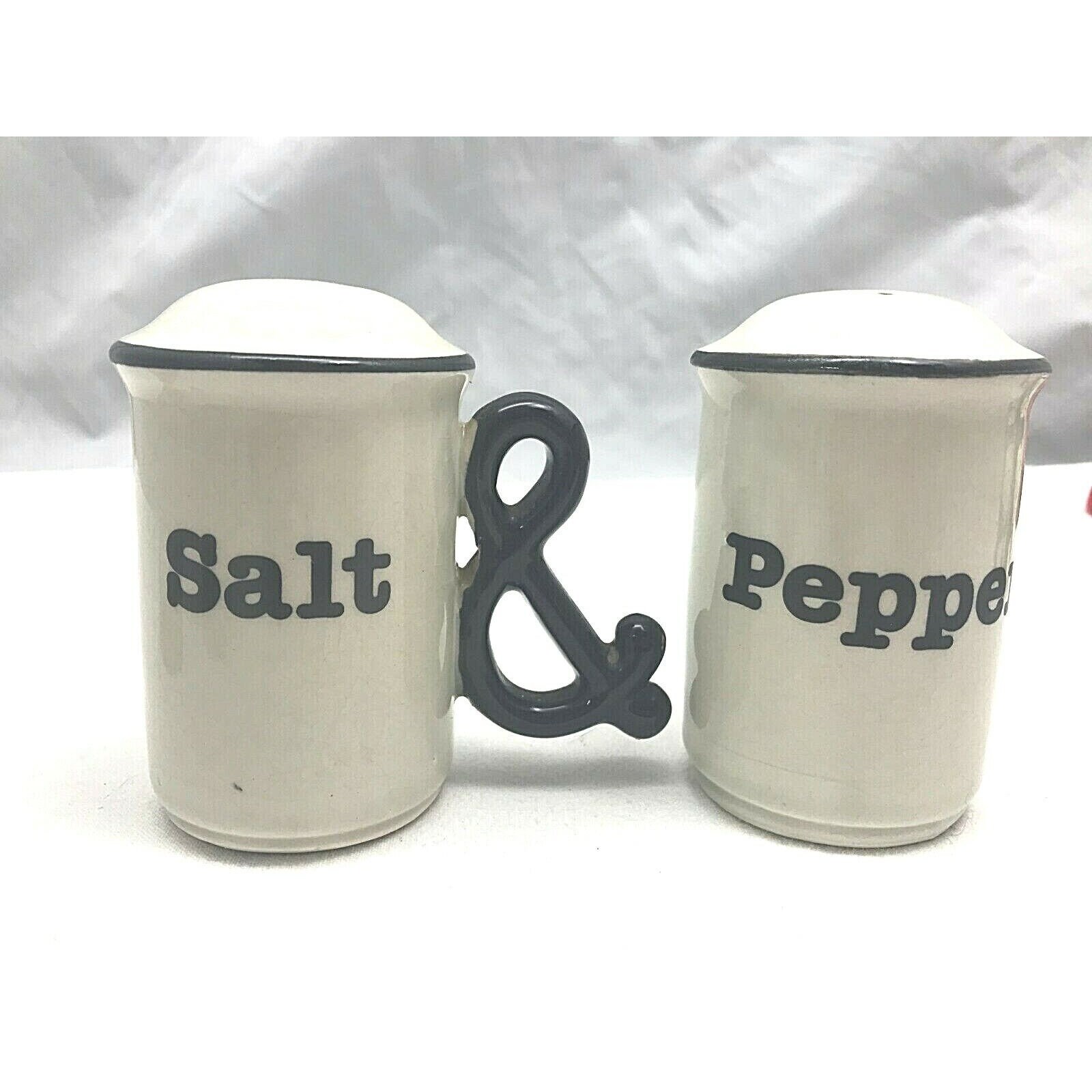 Vintage Unique Salt and Pepper Shakers, Cream and Black, Salt Has "&" a — free download