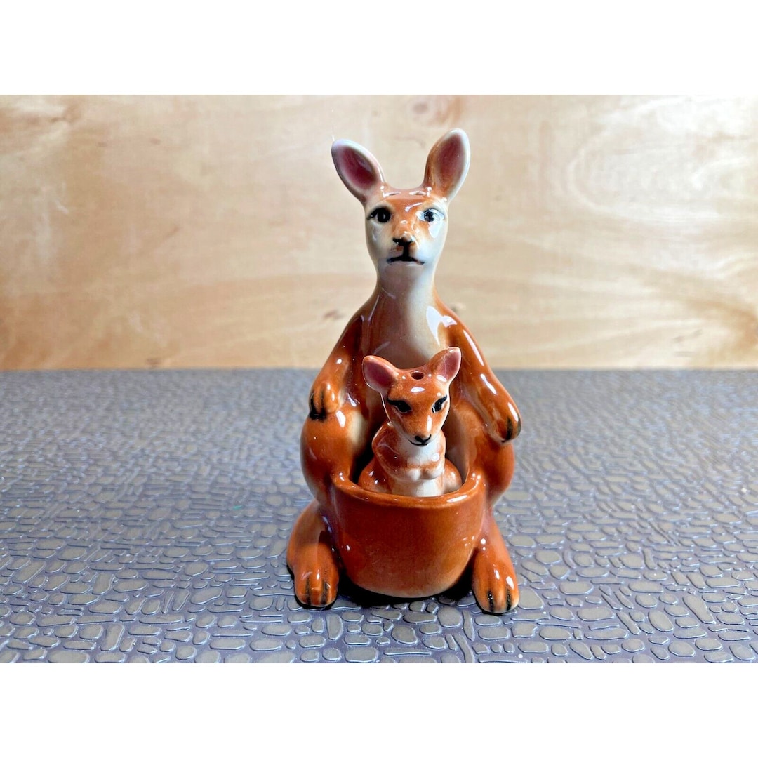 Vintage Ceramic Kangaroo & Joey Salt and Pepper Shakers Etsy