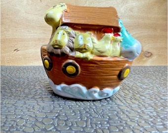 Noah's Ark Ceramic Coin Bank, Nursery Decor