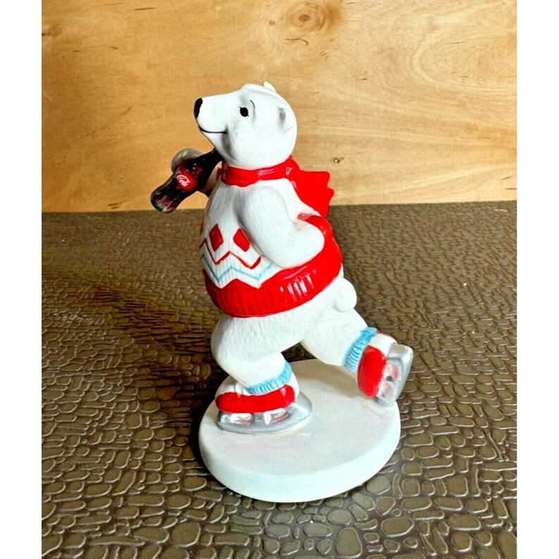 1995 Coca Cola ENESCO Ceramic Polar Bear Figurine Always Ice Skating - Etsy