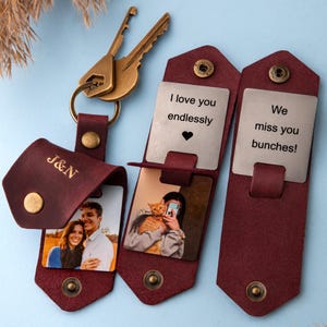 Custom Gifts for Boyfriend - Keychain with Picture, Photo Keychain Anniversary Gift For Him, Personalized Photo Gift for Boyfriend