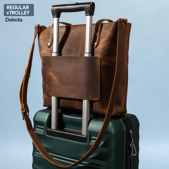 Travel Tote Bag with Trolley Sleeve for Women, Personalized Tote Bag with Trolley Sleeve, Gift for Student, Travel Gift for Her