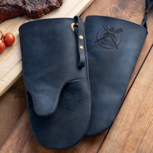 Leather grill mitts with various colors, Leather grill gloves, Leather mitts gift for bbq lover, Protective cooking gloves