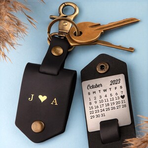 Grandpa Gift - Leather Photo Key Holder, Personalized Gifts, Custom Picture Keychain, Best Gifts for Grandpa image 10