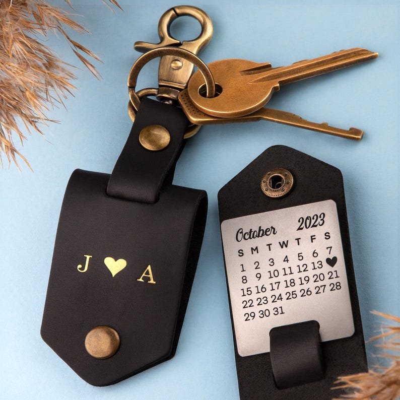 Grandpa Gift - Leather Photo Key Holder, Personalized Gifts, Custom Picture Keychain, Best Gifts for Grandpa image 10