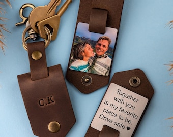 Drive safe keychain, Personalized Keychain with Photo, New driver keychain, Drive safe daddy, Gift for Him