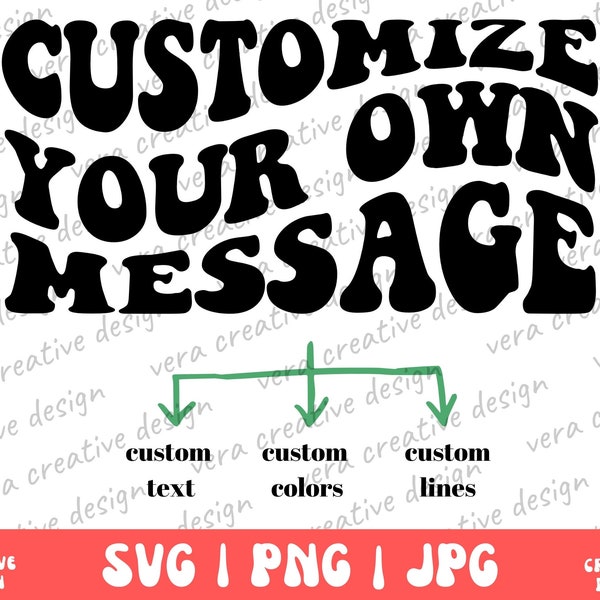 Custom Wavy Retro Text Svg Png, Custom Wavy Text Png, Custom Wavy Letter Svg, Custom Wavy Font Png, Custom Wavy Stacked, Custom Wavy Message