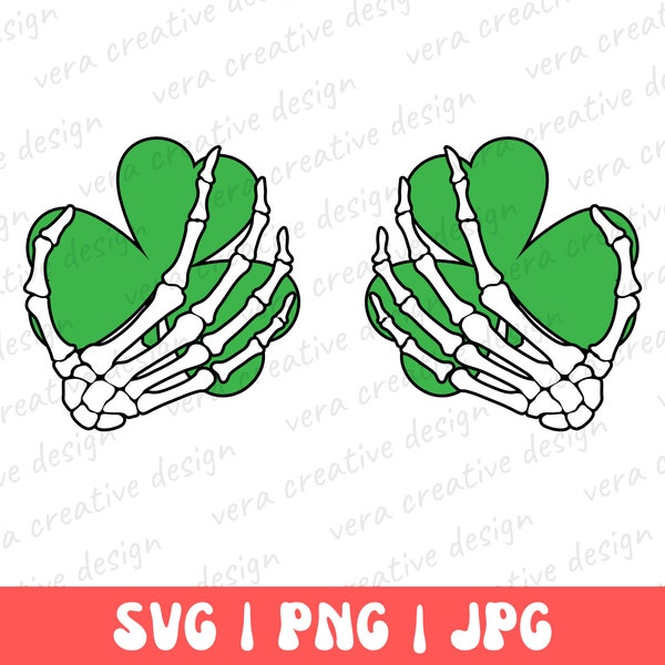 Funny St Patrick's Day Shirt Png, Skeleton Hands Svg Png, Funny St Patricks Gift,Shamrock Clover Shirt Png,Skeleton St.Patrick's Day Svg Png