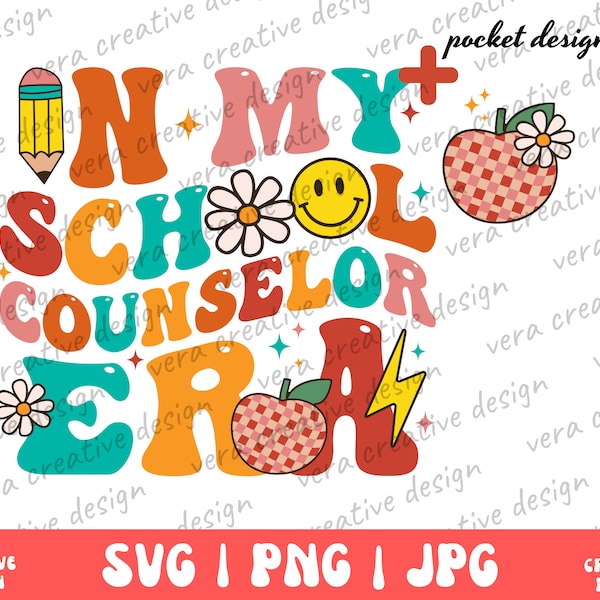 In My School Counselor Era Png, School Counselor Tee Png, Personalizable Counselor Shirt Svg, Retro School Counselor Era Png, Teacher Gift