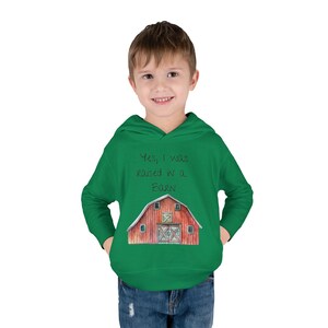 Cozy Toddler Hoodie, Farmhouse Barn Design, Pullover Fleece for Kids