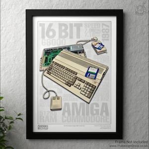 Amiga A500 Illustration Poster Print