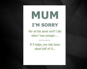 Mother's Day Card | funny mothers day cards, banter, offensive, rude, handmade, greeting card, gift, humour, humours.