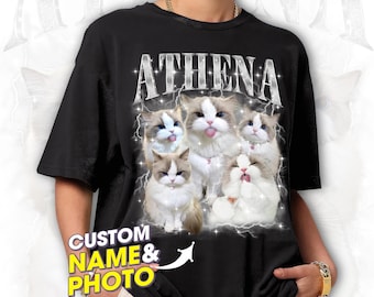 Custom Pet Shirt Face On It Custom T Shirts with Photo Vintage Shirts for Boyfriend Custom Your Own Bootleg Rap Tee Custom Dog Shirt