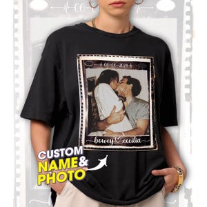 Custom Shirt with Photo Custom Shirt With Girlfriend Face Vintage Shirts Custom Bootleg Rap Tee Graphic Valentine Gift for Wife Husband