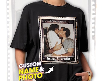 Custom Shirt with Photo Custom Shirt With Girlfriend Face Vintage Shirts Custom Bootleg Rap Tee Graphic Valentine Gift for Wife Husband