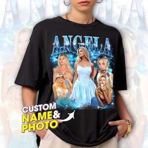 Custom Girlfriend T-Shirt, Custom Shirt With Girlfriend Face Photo Vintage Shirts, Custom Your Own Bootleg Rap Tee Graphic Wife Husband Tee