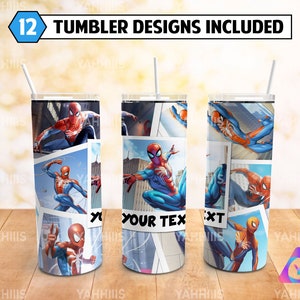 Custom Name Super Hero Skinny Tumbler 20 oz Sublimation Design PNG - Movie Character Tumbler Straight and Tapered PNG