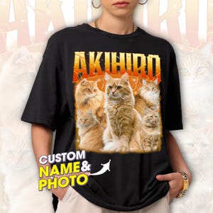 Custom Cat Shirt, Comfort Colors Retro Pet Shirt, Personalized Pet Tee, Custom Photo Vintage 90s Graphic, Bootleg Rap Dog Mom Shirt