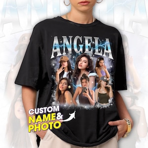 Custom T-Shirt, Custom Girlfriend Bootleg Shirt Face Photo Vintage Shirt, Custom Your Own Bootleg Rap Tee Boyfriend Girlfriend Shirt