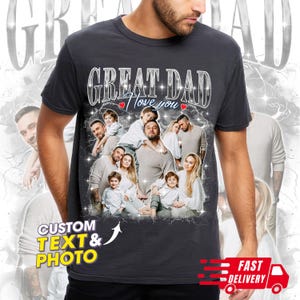 Custom Shirt for Dad, Custom Bootleg Rap Tee With Face Photo, Customized Father&#39;s Day Gift, Daddy Shirt Best Dad Ever Shirt, Gift for Dad