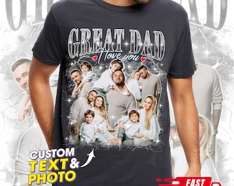 Custom Photo Bootleg Rap Tee, Father's Day Gift
