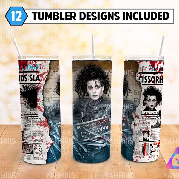 Horror Skinny Tumbler 20 oz Sublimation Design PNG - Movie Character Tumbler Straight and Tapered PNG