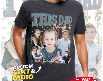 Custom Dad Shirt, Custom Face Shirt with Photo, Customized Father's Day Gift, Daddy Shirt, This Awesome Dad Belongs To, Unique Gift for Dad