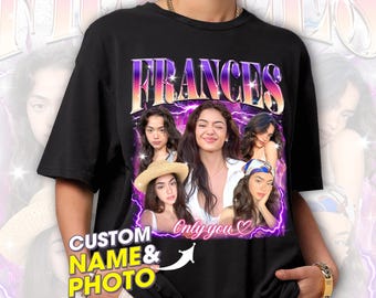 Custom Girlfriend T-Shirt, Custom Shirt With Girlfriend Face Photo Vintage Shirts, Custom Your Own Bootleg Rap Tee Graphic Tee Wife Husband