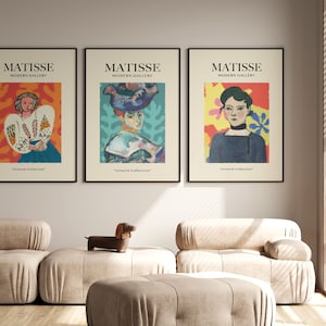 Henri Matisse Prints Set of 3, Matisse Poster, Matisse Wall Art, Matisse Art Print, Exhibition Art, Contemporary Art, Picasso, Bauhaus