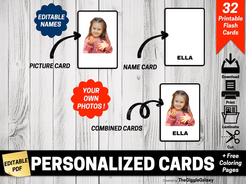 PERSONALIZED FLASH CARDS Custom Flash Cards Classroom Activity