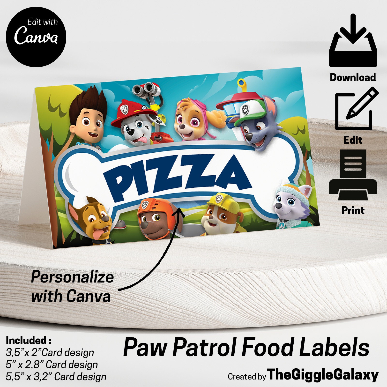 Food Labels Paw Patrol Instant Digital Download Printable Birthday Food ...