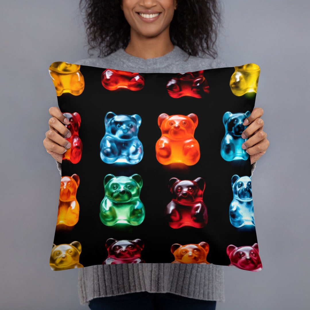 Colorful Gummy Bears Pillow Fluorescent Bear 3D Figures Design colorful-gummy-bears-pillow-fluorescent-bear-3d-figures-design