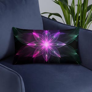 Lotus Flower Cushion, Meditation Throw Pillow, Mystical Mandala Pillow, Psychedelic Art Pillow, Yoga Pillow, Spiritual Zen Home Décor