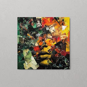 Dukkha: Collage Metal Print– Abstract Wall Art Reflecting the Beauty of Chaos and Life Meditation, Abstract Surrealism, Statement wall art