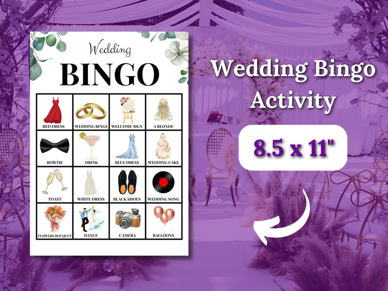 Printable Wedding Bingo Fun Pack - Wedding Activity - Find the Guest ...