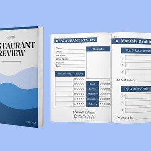 Printable Restaurant Review Journal, Editable A5 Templates on Canva ...