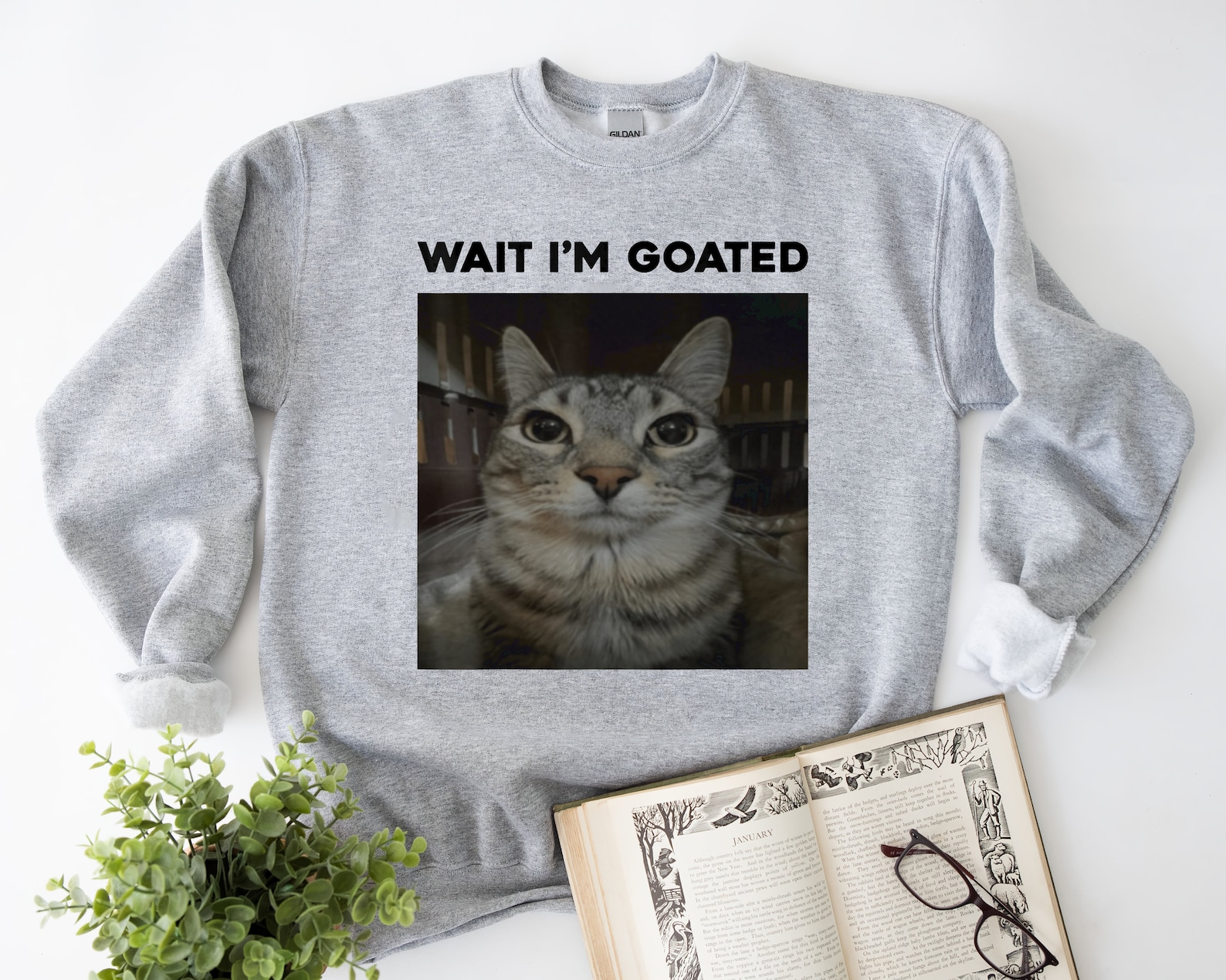 Wait I'm Goated Cat Humor Meme Tshirt Trending Etsy