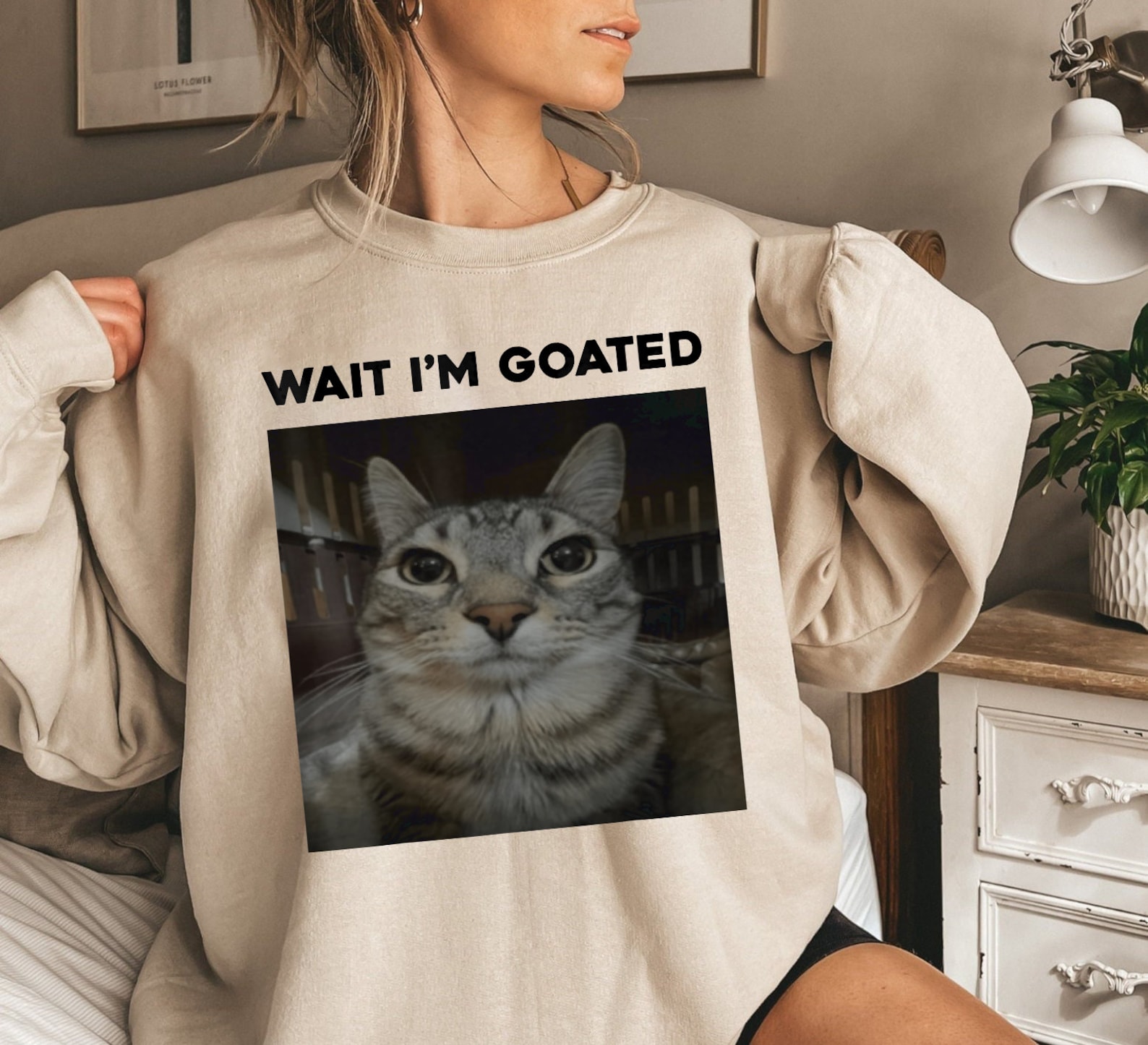 Wait I'm Goated Cat Humor Meme Tshirt Trending Etsy Wait I'm Goated Cat Humor Meme Tshirt Trending Etsy